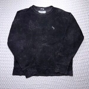 Abercrombie & Fitch Mens Small Relaxed Soft Fleece Acid Wash Sweatshirt Grey